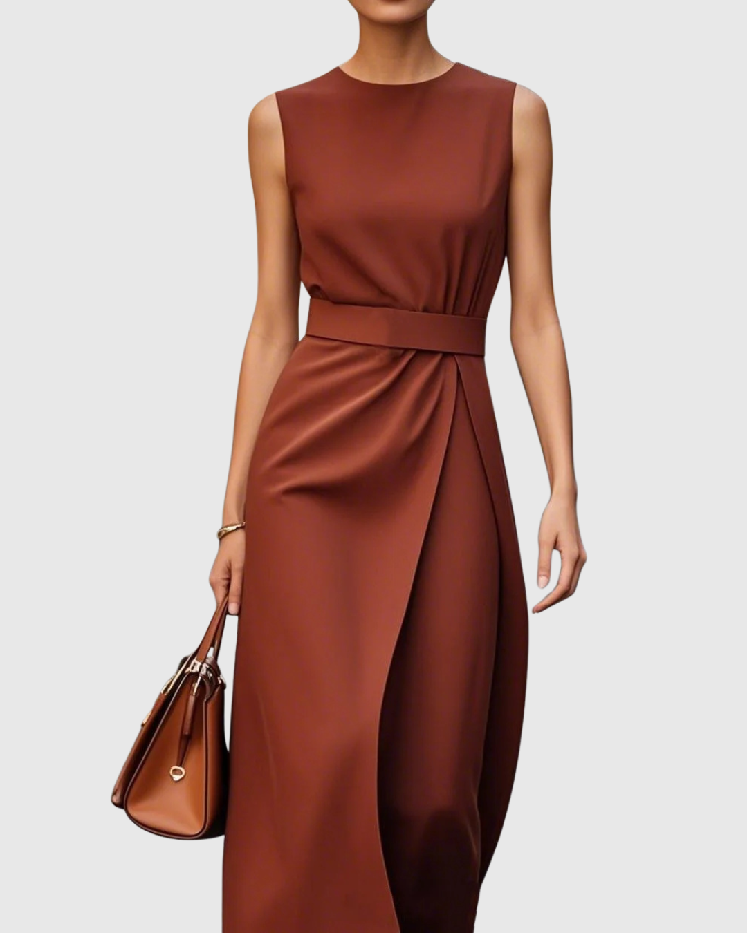 CLARIMOND | ELEGANT ROUND NECK DRESS