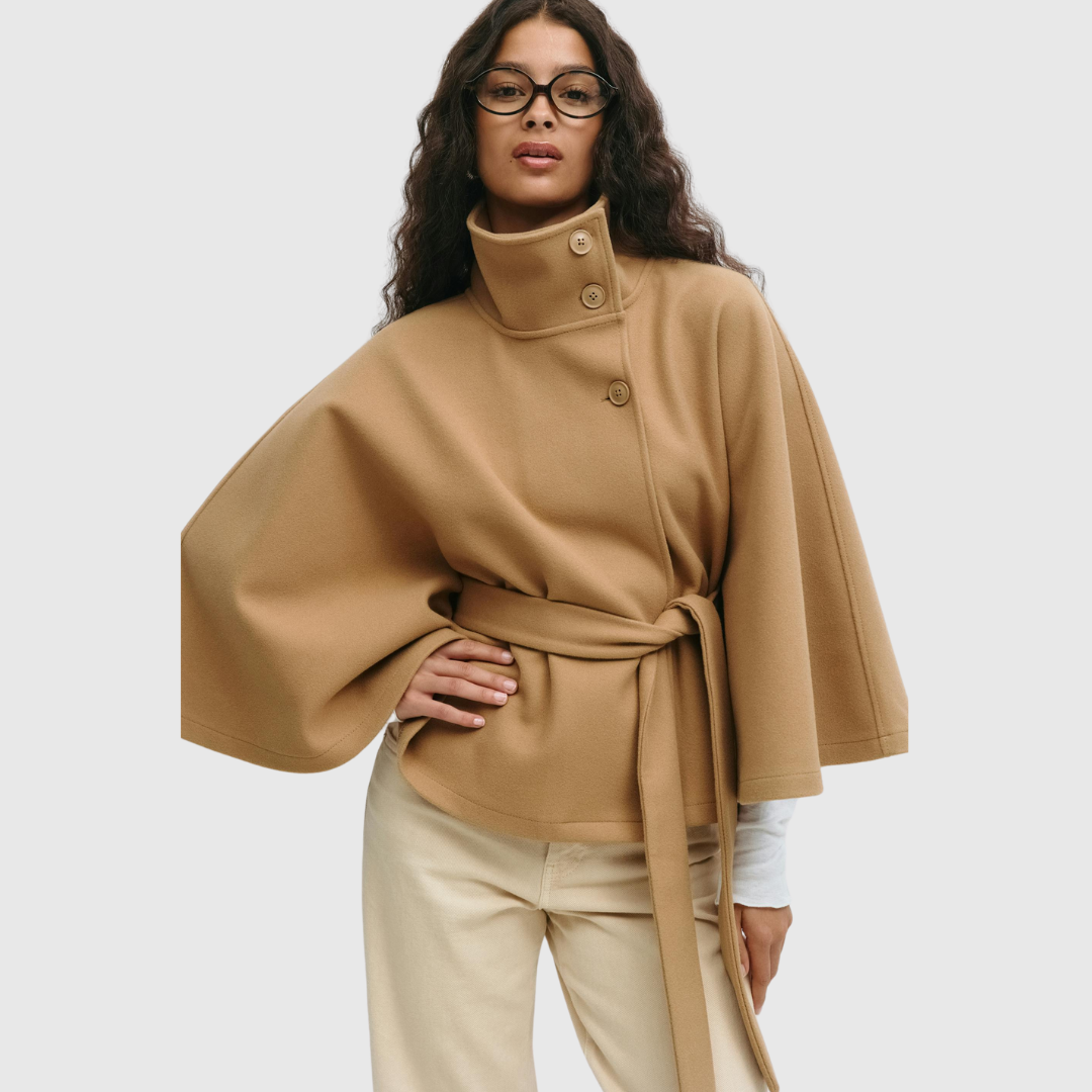 RHOSLYN | BELTED CAPE JACKET