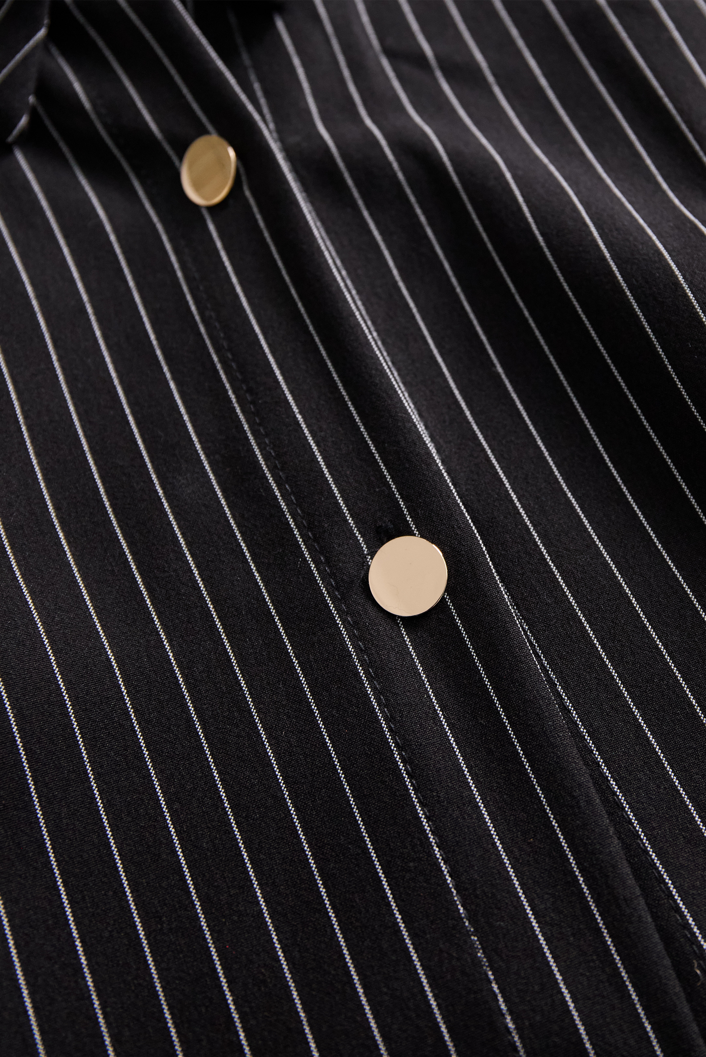 POPPY | BLACK PINSTRIPE SHIRT DRESS