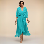 Monica - Chiffon dress with V-neckline