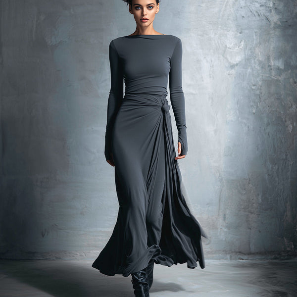 YASMINA | MAXI DRESS WITH SIDE TIE