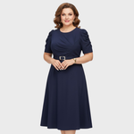 HARRIET BLOOM | SOFT-TOUCH RUCHED MIDI DRESS
