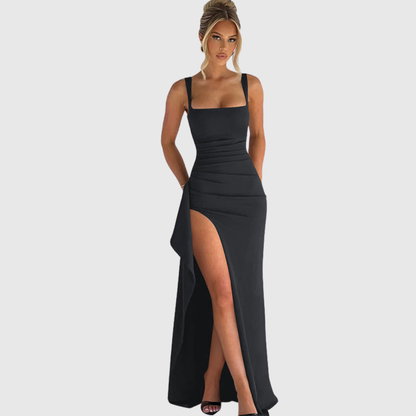 CELL | ELEGANT FORMAL SLIP MAXI DRESS WITH OPEN BACK