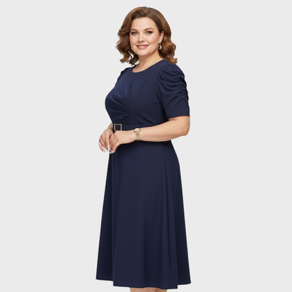 HARRIET BLOOM | SOFT-TOUCH RUCHED MIDI DRESS