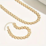 SQUARE BUCKLE NECKLACE & BRACELET SET