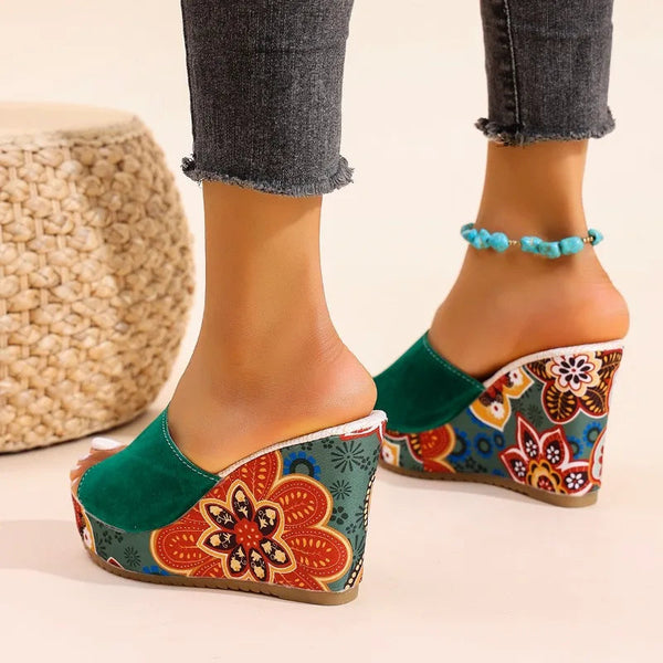 Leonie — Sculptural Mules with Flower Heel