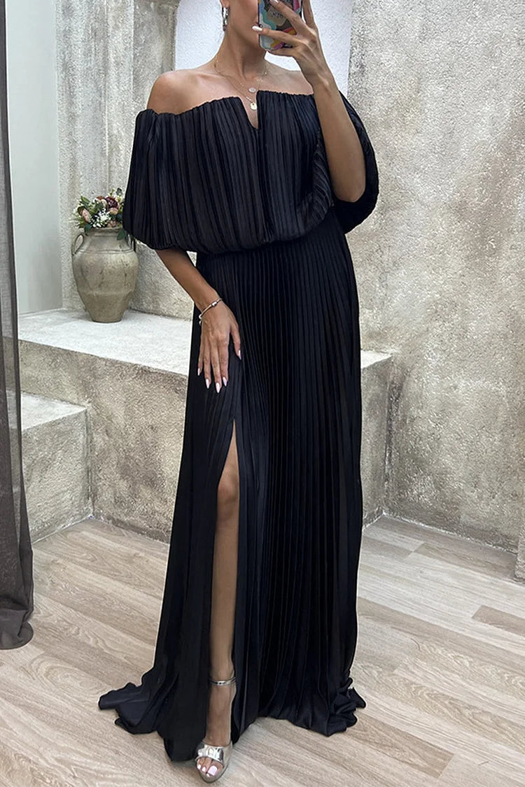 ARABELLA | ELEGANT PLEATED MAXI DRESS