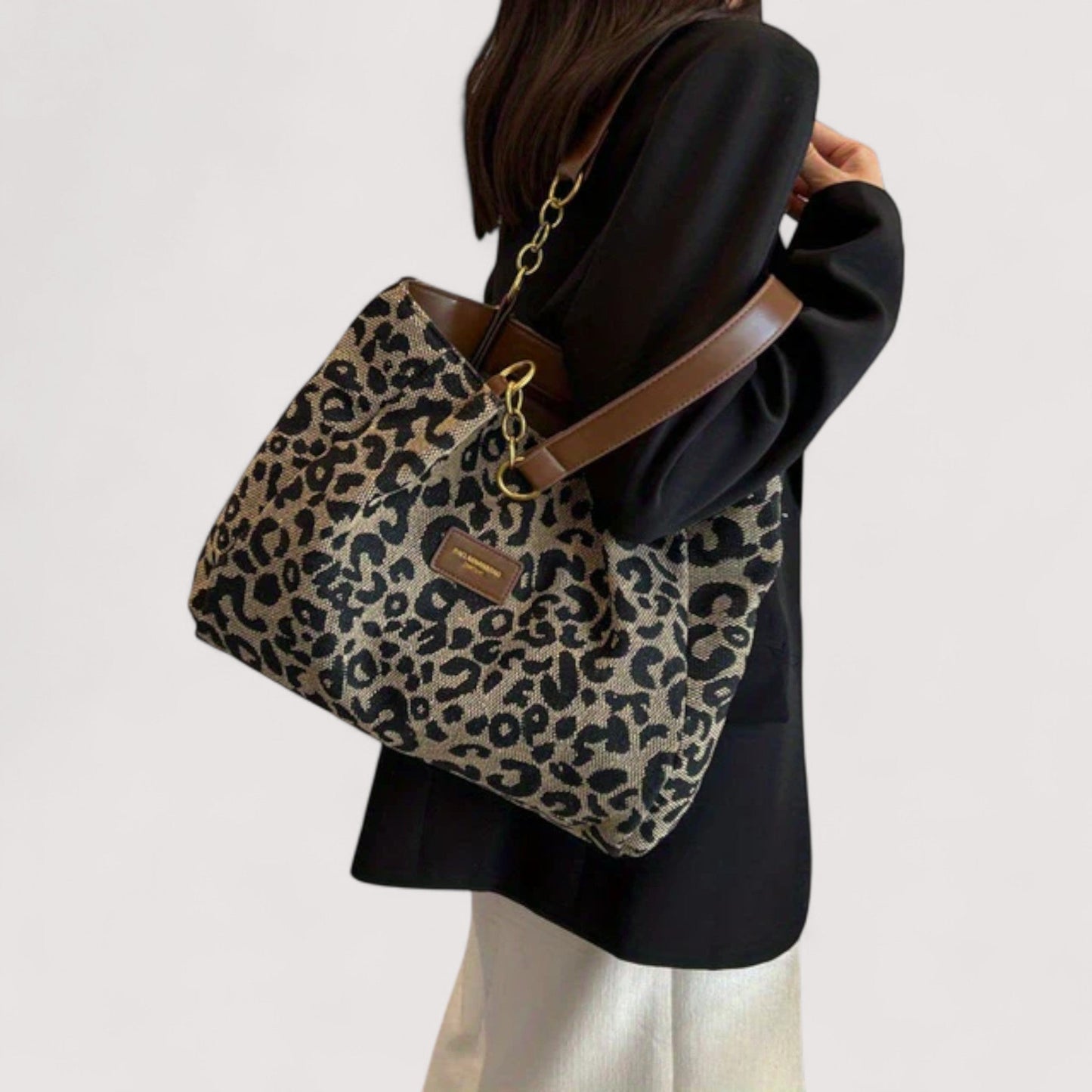 Lévrier – Leopard Canvas Shopping Bag