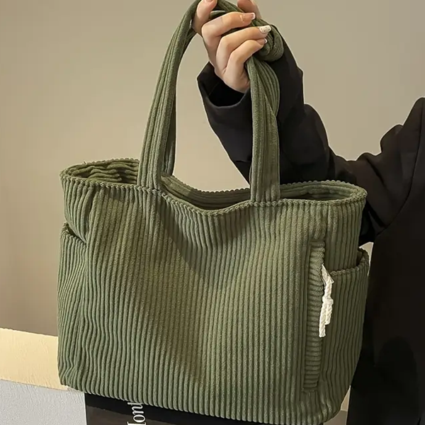 SYLVA | RIBBED TOTE BAG WITH CORD DETAIL