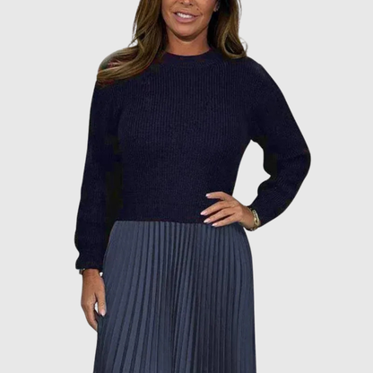 ALARICE | MAXI DRESS WITH SWEATER & PLEATED SKIRT
