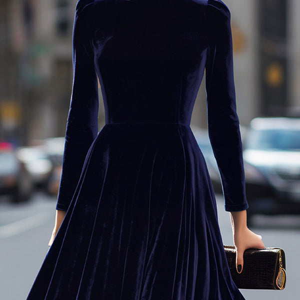 YRENE | OPULENT VELVET MIDI DRESS