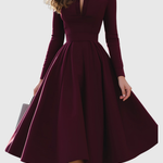 AVELINA | V-NECK MIDI DRESS