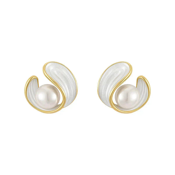 OPAL & PEARL GOLD DROP EARRINGS
