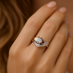 Karla - Asymmetrical Vintage Gold and Silver Ring with Zirconia