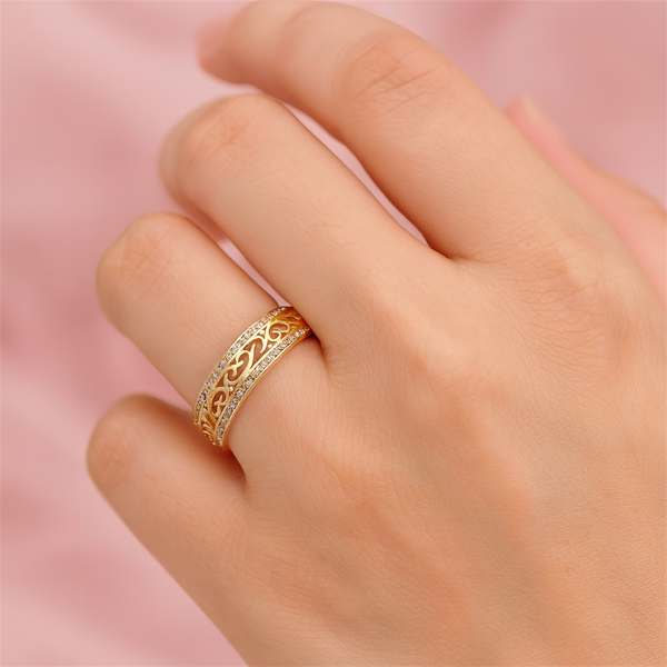Kerstin – Anello cavo dorato chiaro