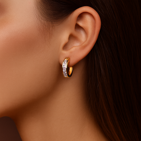 Paolina - Elegant gold and crystal earrings