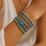 Caroline – Boho Bracelet Set with Turquoise Beads