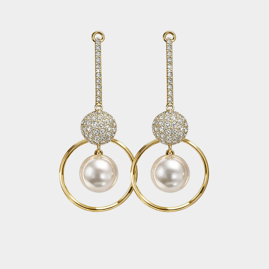 Charlotte – Orecchini dorati con forma a goccia trasparente