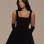LUCKY | MINI BLACK VELVET DRESS
