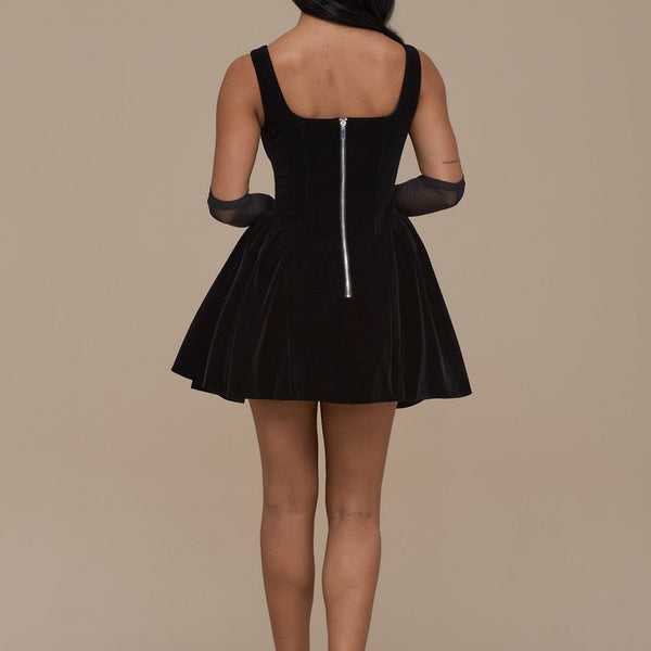 LUCKY | MINI BLACK VELVET DRESS