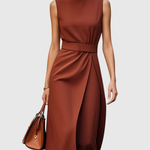 CLARIMOND | ELEGANT ROUND NECK DRESS