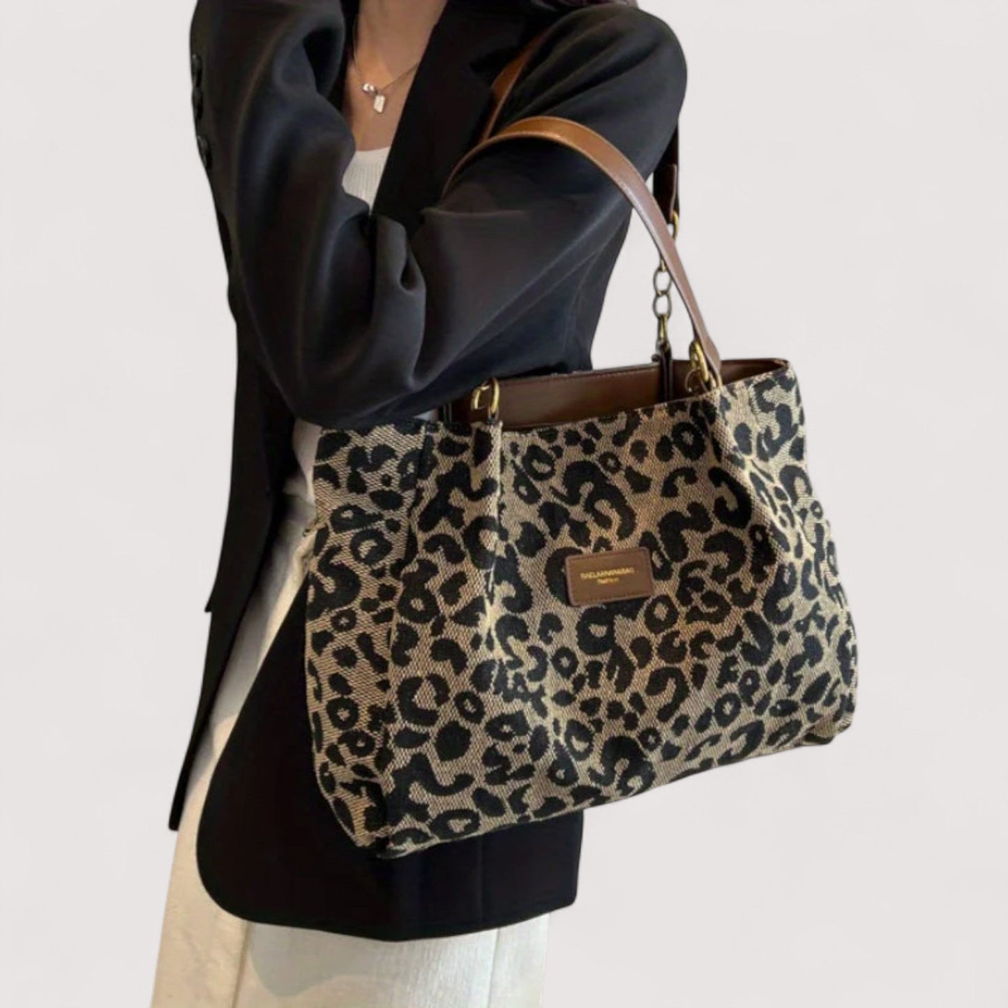 Lévrier – Leopard Canvas Shopping Bag