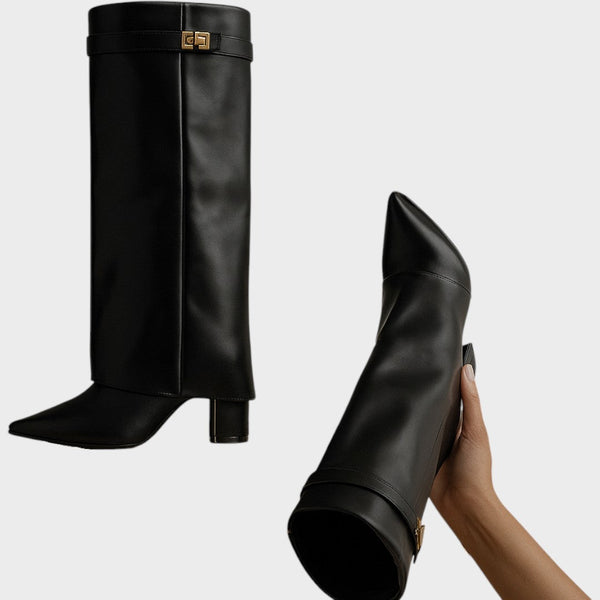 NORA – ELEGANT MID-HEEL KNEE-HIGH BOOTS