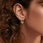 Leni - Gold earrings with cross and zirconia