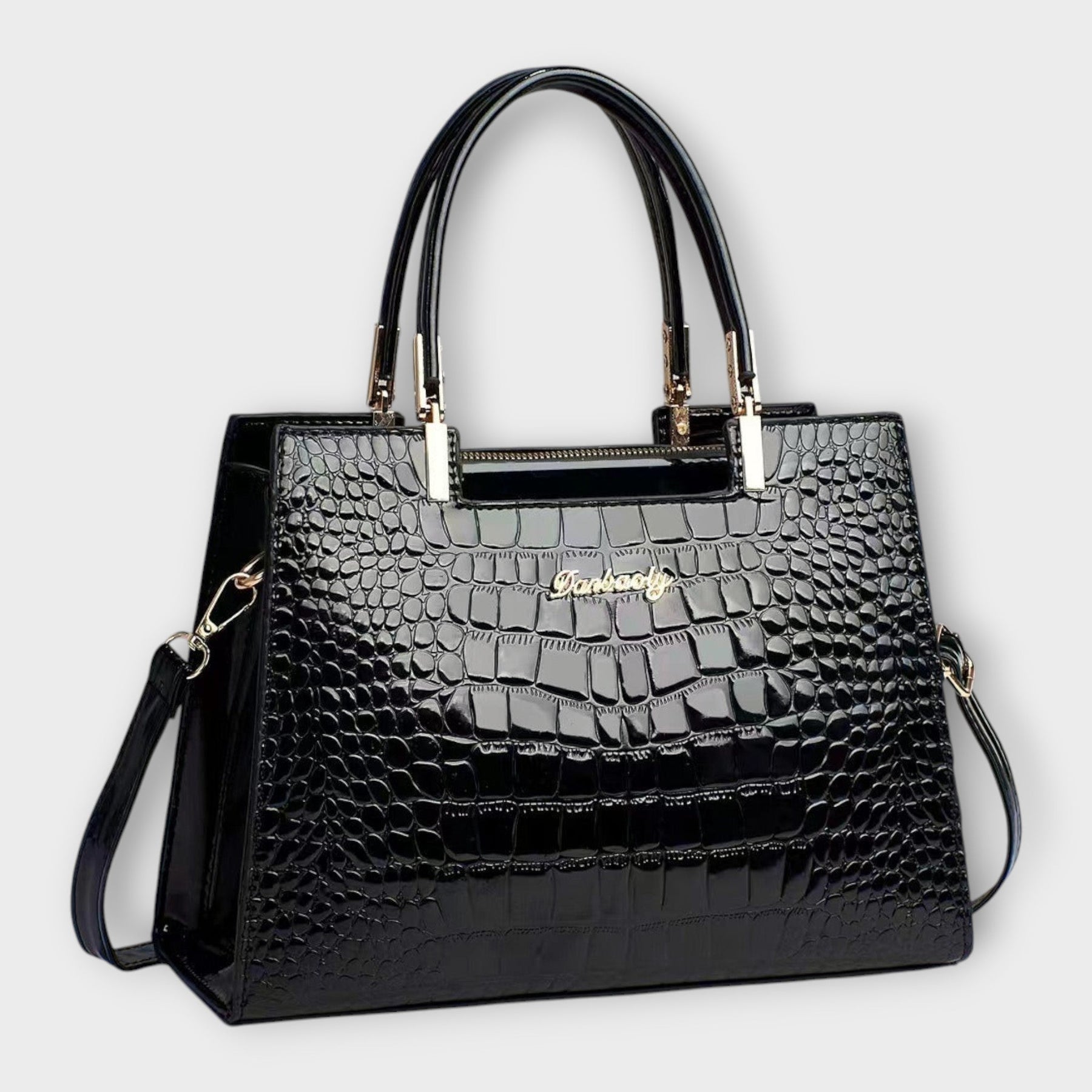 Maison Verdelle -  Shiny Crocodile Skin Pattern Handbag