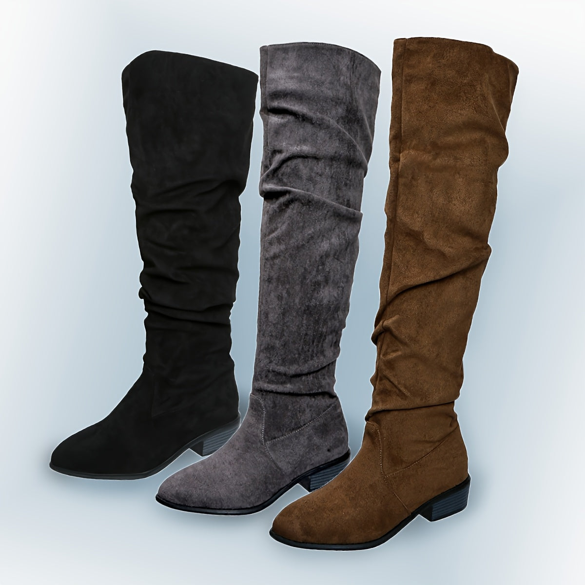 IONE | FASHIONABLE OVER-THE-KNEE BOOTS WITH STACKED HEEL