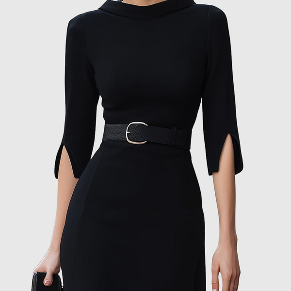 BLYTHEWYN | CLASSIC BLACK MIDI DRESS