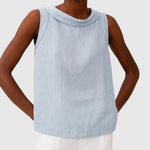 THALIA | SLEEVELESS ROLL COLLAR TOP