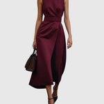CLARIMOND | ELEGANT ROUND NECK DRESS