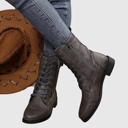 CARMINE | COMFORTABLE SIDE-ZIP LEATHER BOOTS