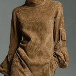 Hilda | Suede Turtleneck Dress