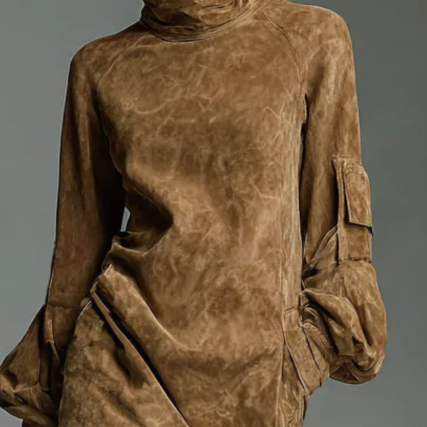 Hilda | Suede Turtleneck Dress