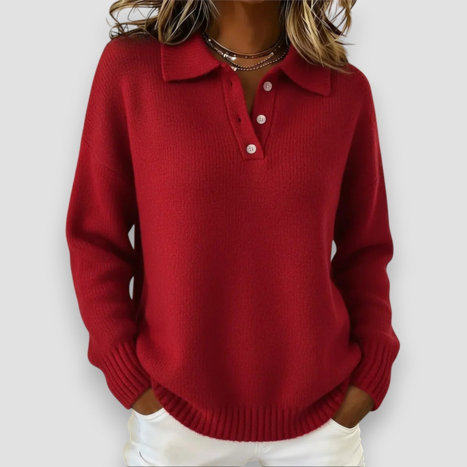 HAYDEN | SOFT KNIT POLO SWEATER