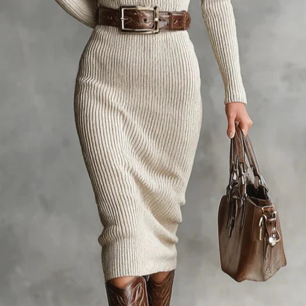 AMMINA™ | RIBBED KNIT WINTER DRESS