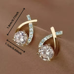 Leni - Gold earrings with cross and zirconia