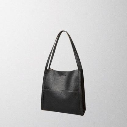 Valérie Dupré - Solid color simple genuine leather shoulder bag
