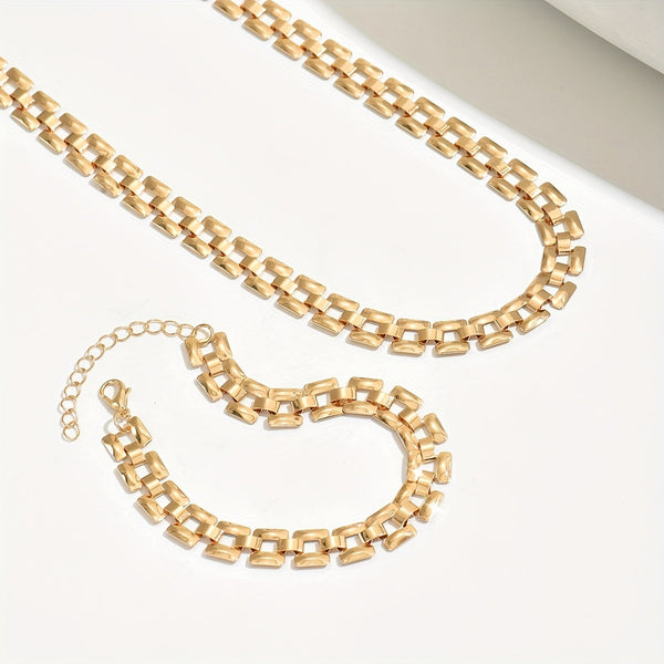SPRING & SUMMER NECKLACE SET – POLISHED METAL FINISH