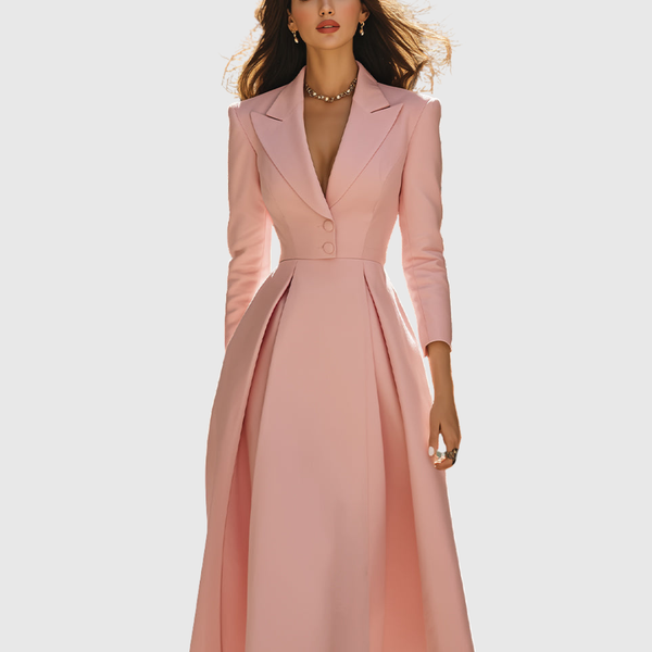 CERYTH | ELEGANT PLEATED BLAZER MIDI DRESS