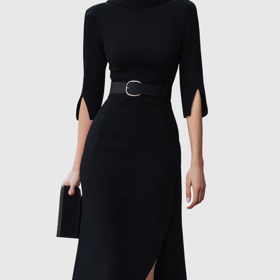 BLYTHEWYN | CLASSIC BLACK MIDI DRESS