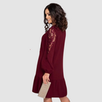 LOWRI QUINN | LACE-SLEEVE MIDI DRESS