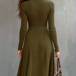 ZINNIA | ZIPPERED LONG SLEEVE DRESS WITH STRETCH FABRIC