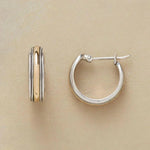 Mia – Orecchini vintage in argento con linea dorata