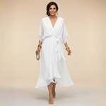 Monica - Chiffon dress with V-neckline