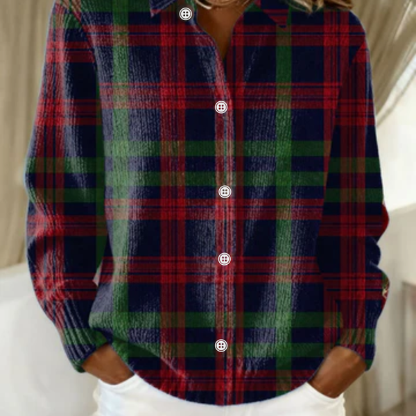 GUNELLE™ - CHECKED HOODIE BLOUSE