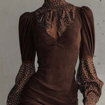 PAULLY | ARTIFICIAL SUEDE BODYCON DRESS