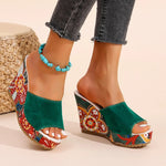 Leonie — Sculptural Mules with Flower Heel